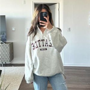 DAZY Letter Graphic Drop Shoulder Sweatshirt Seattle - M